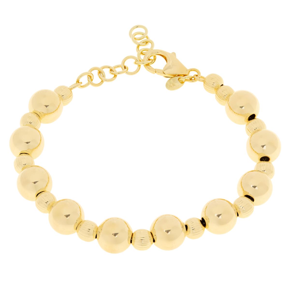 Bellezza Bronze Ribbed and Polished Bead Bracelet - 20712763 | HSN