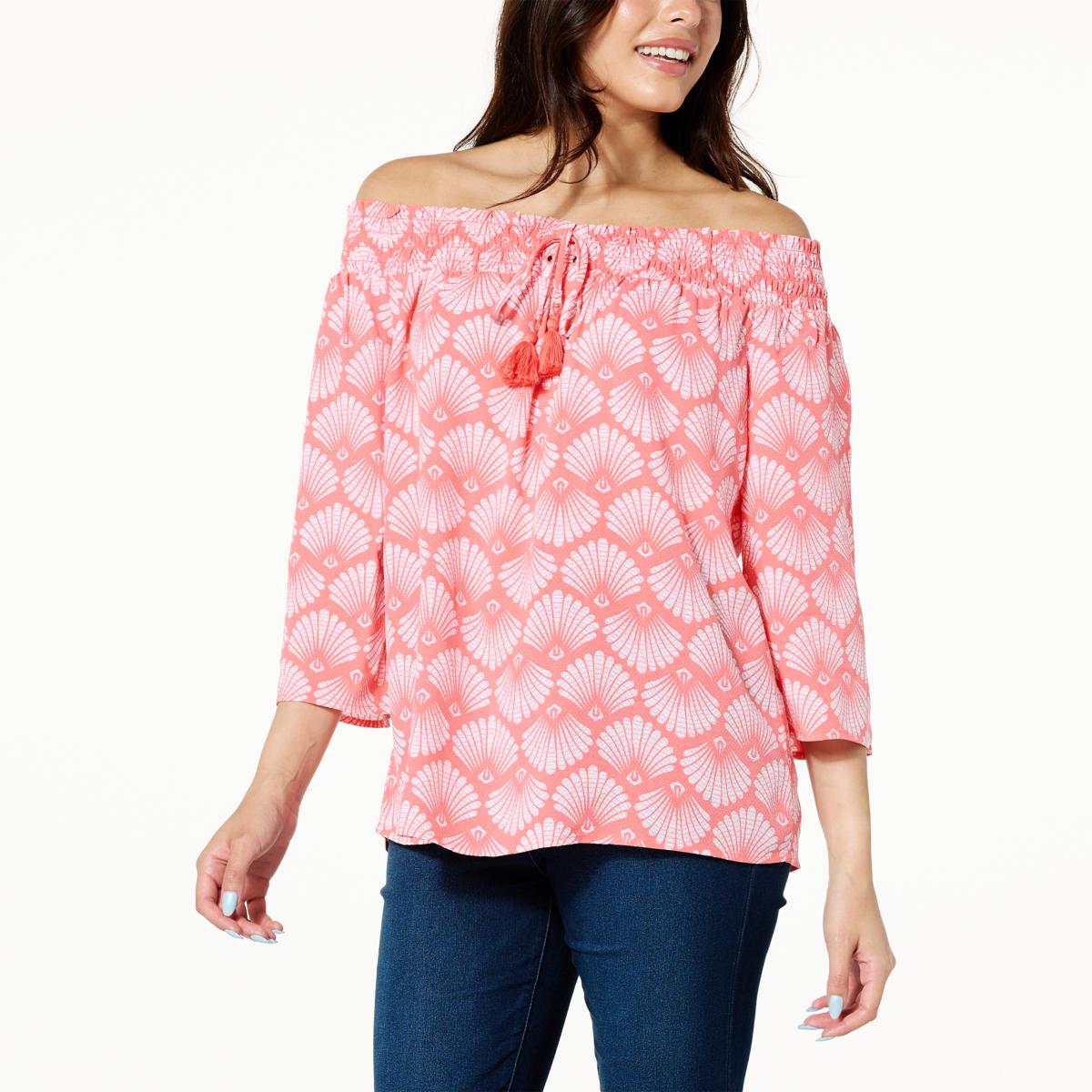 G by Giuliana OffTheShoulder Woven Blouse 20713005 HSN