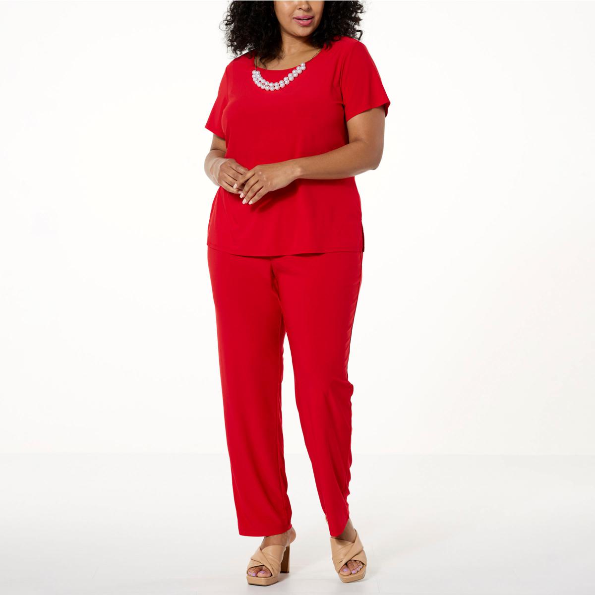 Antthony 2piece ShortSleeve Top and PullOn Slim Pant Set 20749945