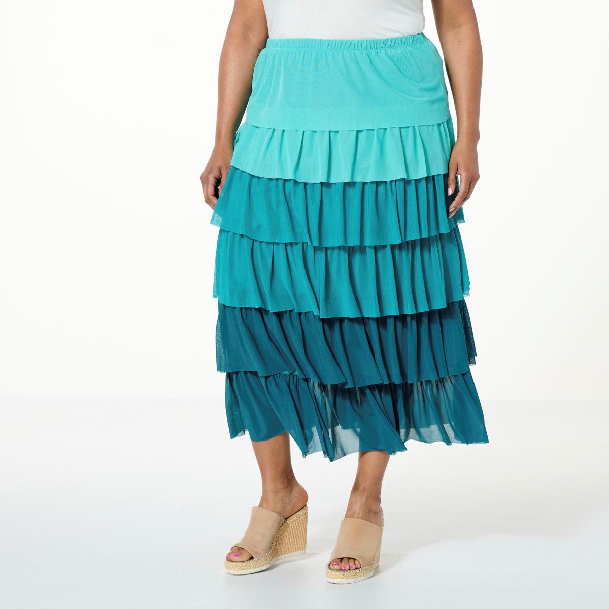 Antthony Mesh Knit Tiered Maxi Skirt - 20750364 | HSN