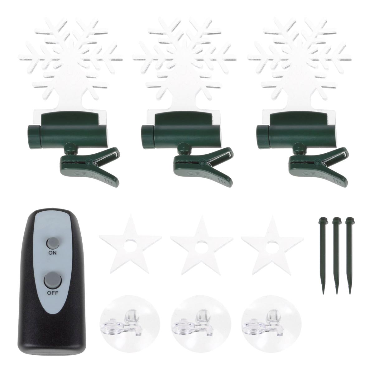 Bell+Howell Clip-On Snowflake Light with Remote - 3-pack | HSN