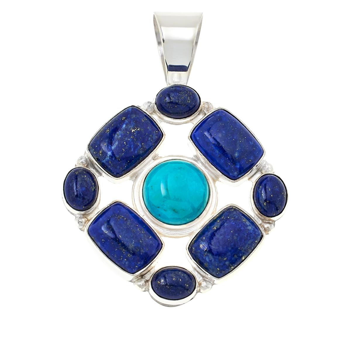 Jay King Sterling Silver Lapis and Turquoise Pendant | HSN