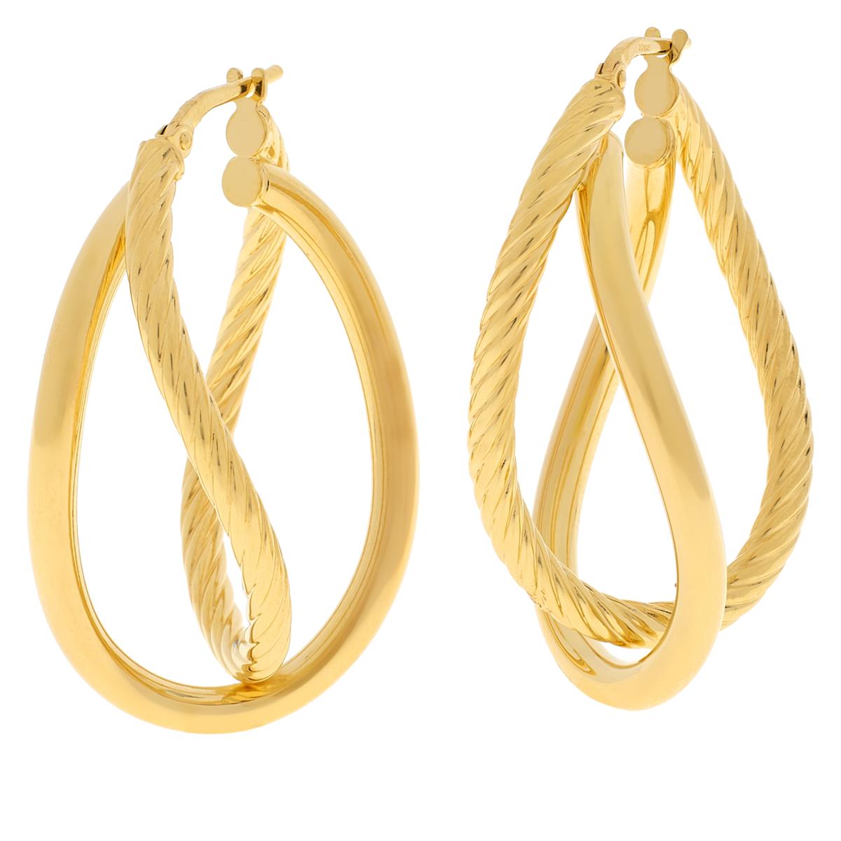 Bellezza Bronze 11/2" Layered Twist Hoop Earrings 20876967 HSN