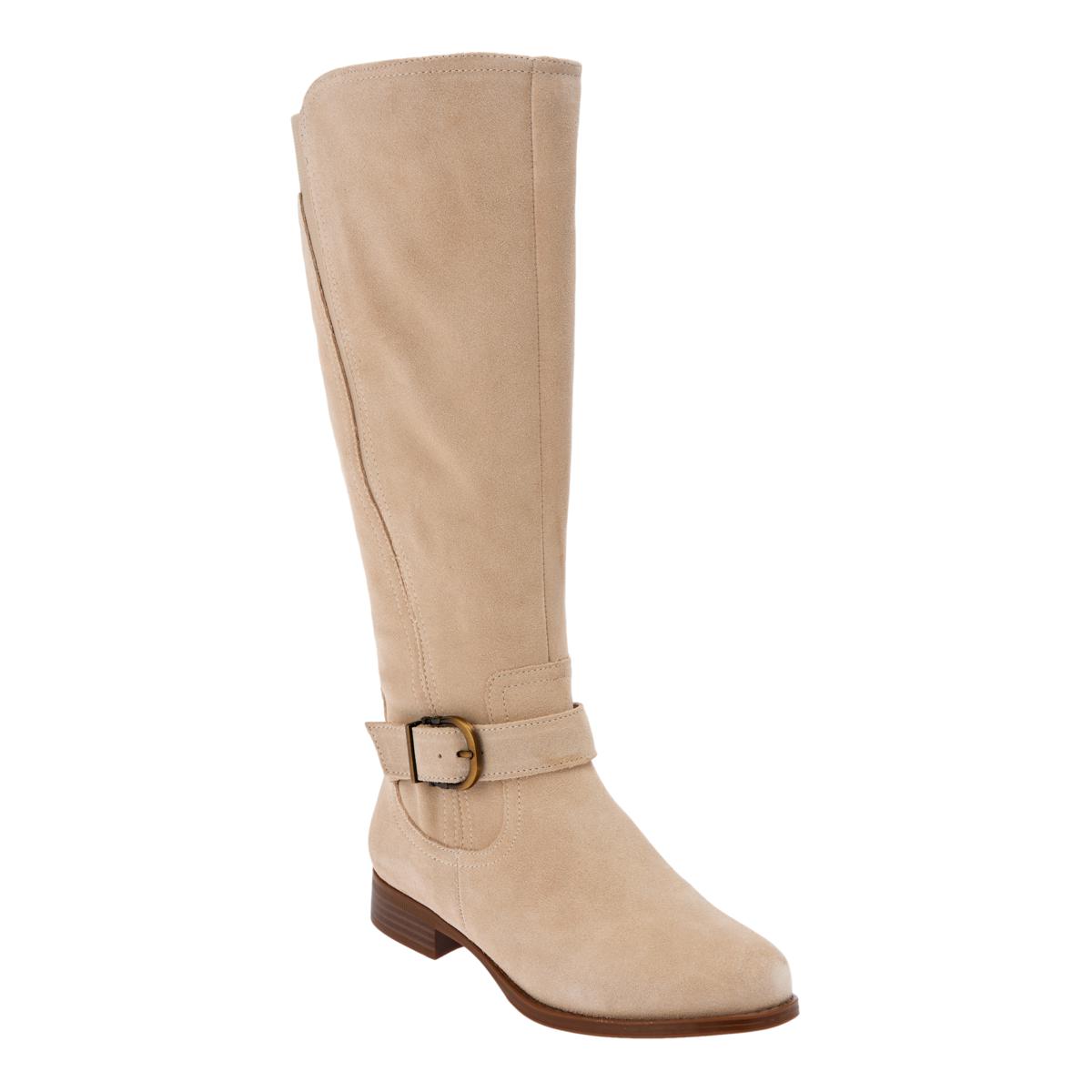 Naturalizer Jayden Leather or Suede Wide Calf Riding Boot 20898700 HSN