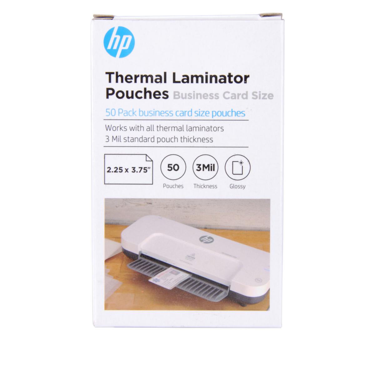 HP 50pack 2.25" x 3.75" Business Card Laminator Pouches 20900687 HSN