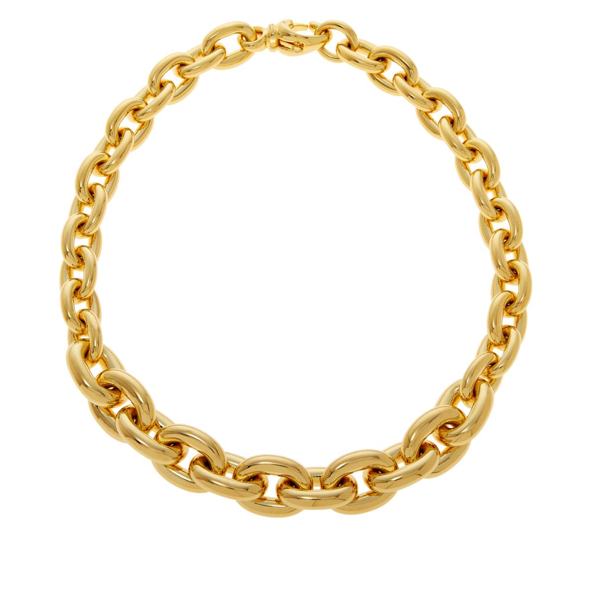 Soave Oro 14K Gold Electroform Graduated Rolo Link Necklace 20902650