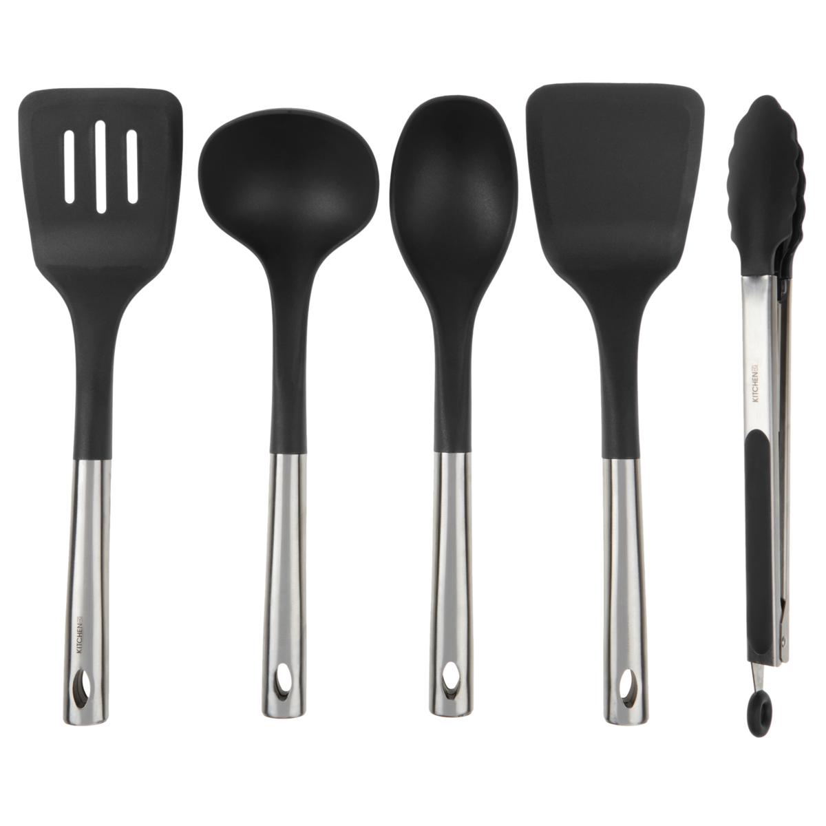 Kitchen HQ 5piece Stainless and Nylon Cooking Utensils 20908994 HSN