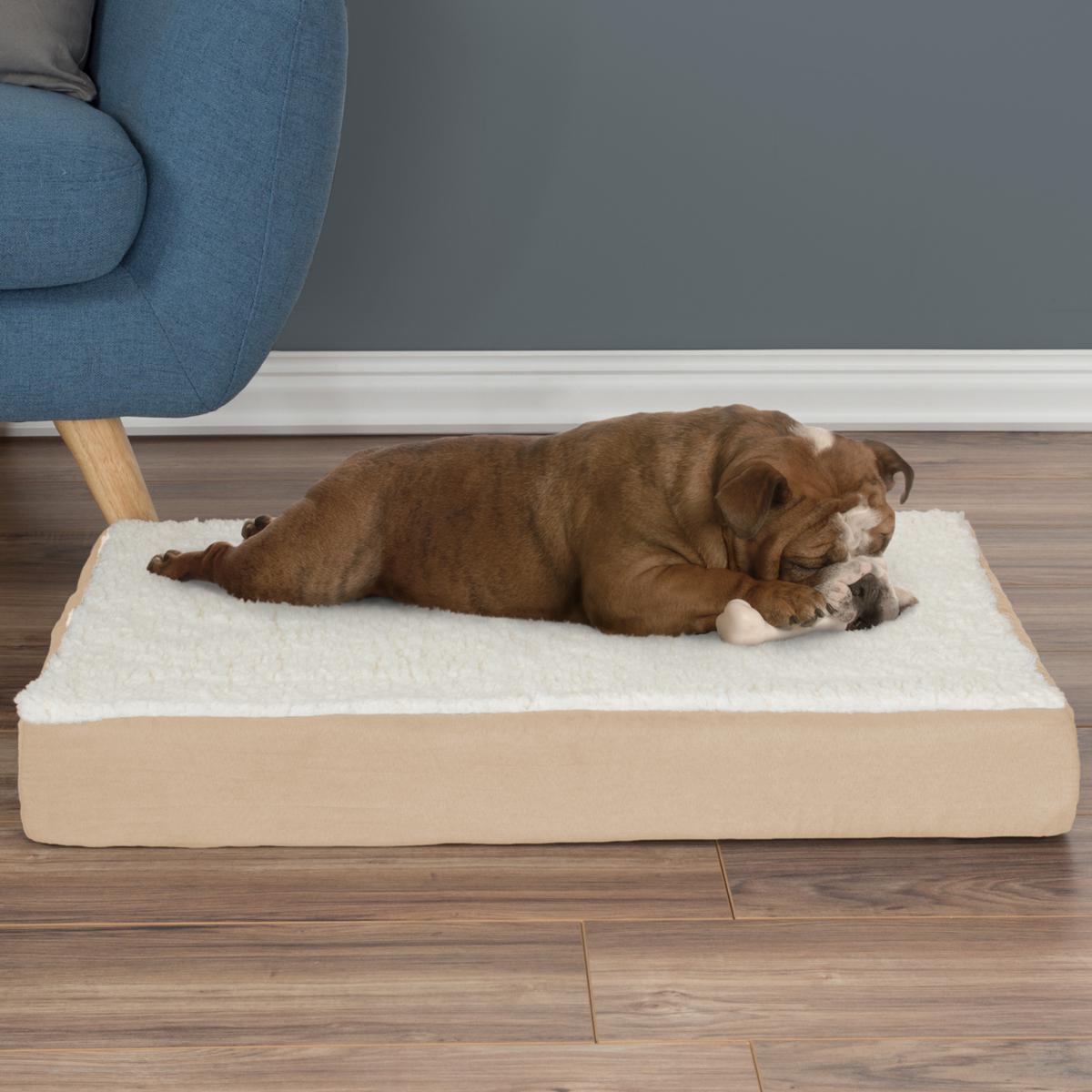 PETMAKER Orthopedic Sherpa Top Pet Bed 30" x 201/2" 8421445 HSN