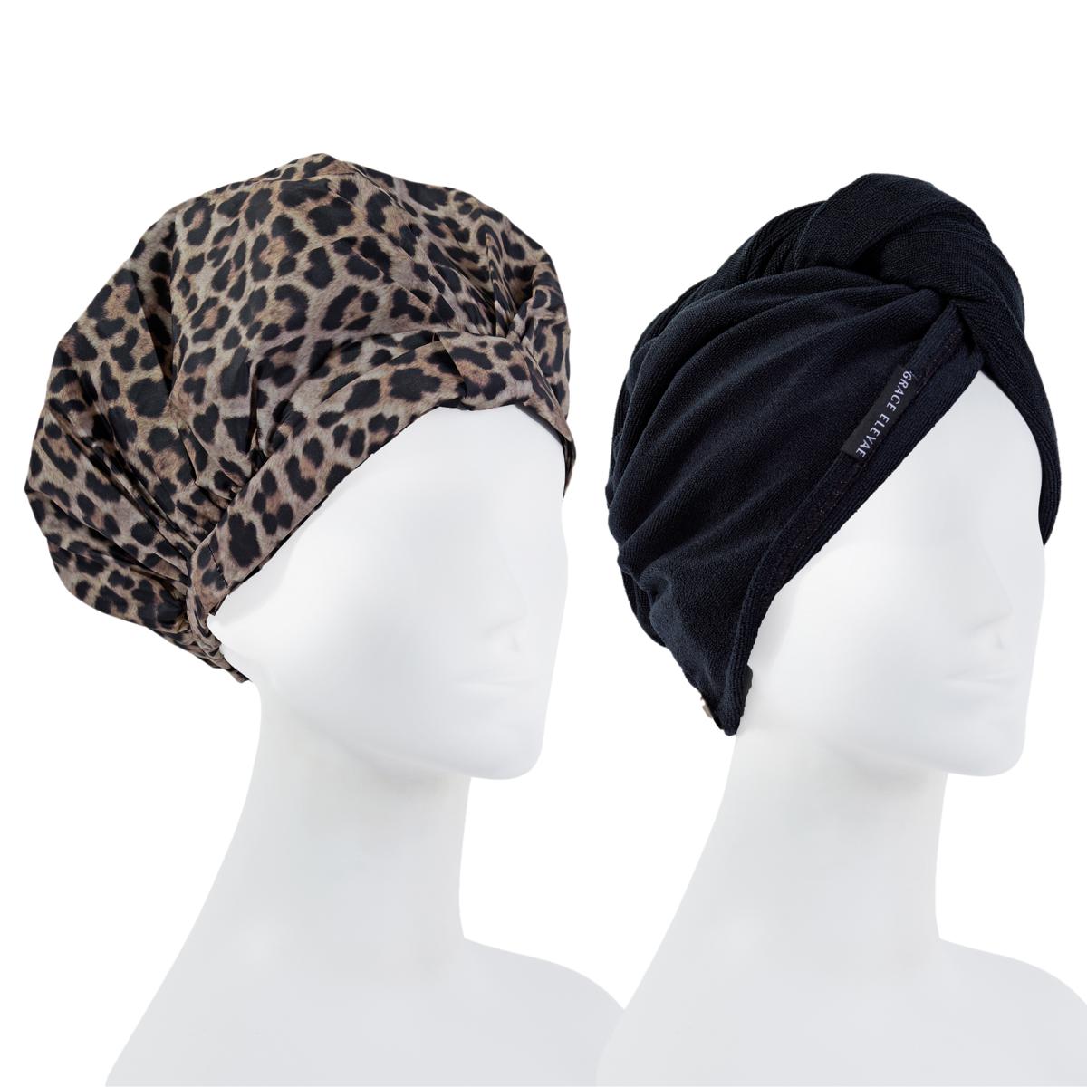 Grace Eleyae Shower Cap and Towel Wrap Set 21047777 HSN