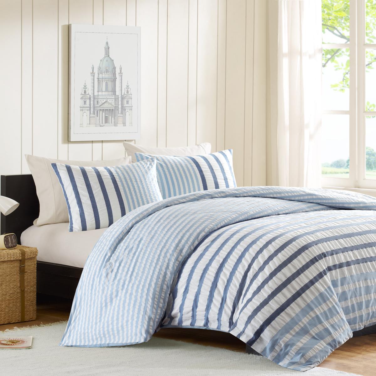 INK+IVY Sutton Cotton Duvet Cover Set Blue King 8473153 HSN