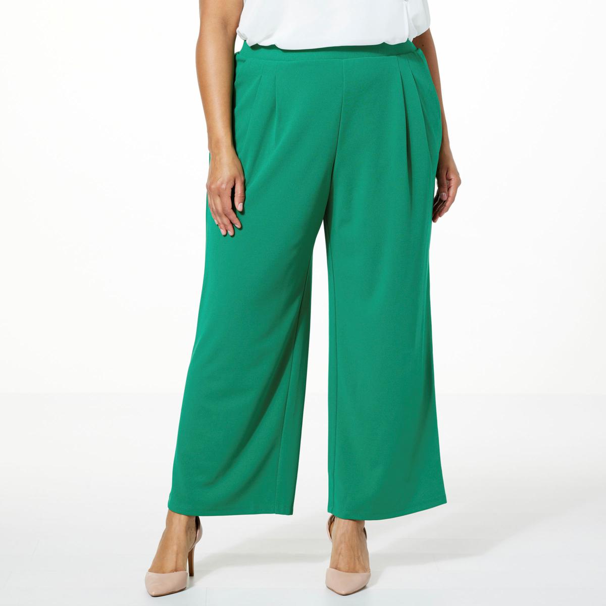 Nina Leonard High Tech Crepe Pleat Front Pant - 21249905 | HSN