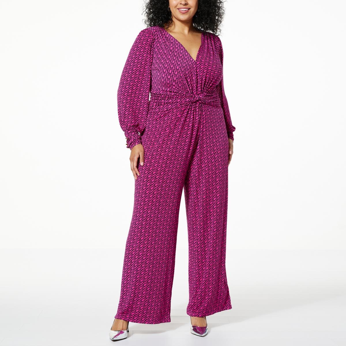 Colleen Lopez Knot Front Knit Jumpsuit 21626311 HSN