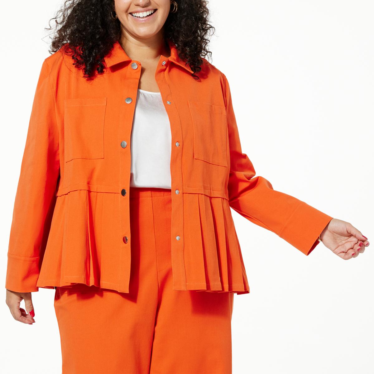 WynneLayers Comfort Stretch Twill Pleated Peplum Jacket | HSN