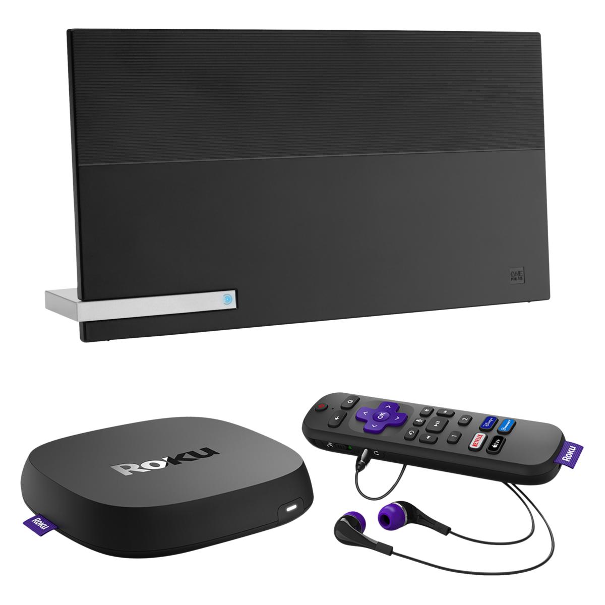 Roku Ultra 4K with 50Mile OneForAll Amplified Antenna Bundle