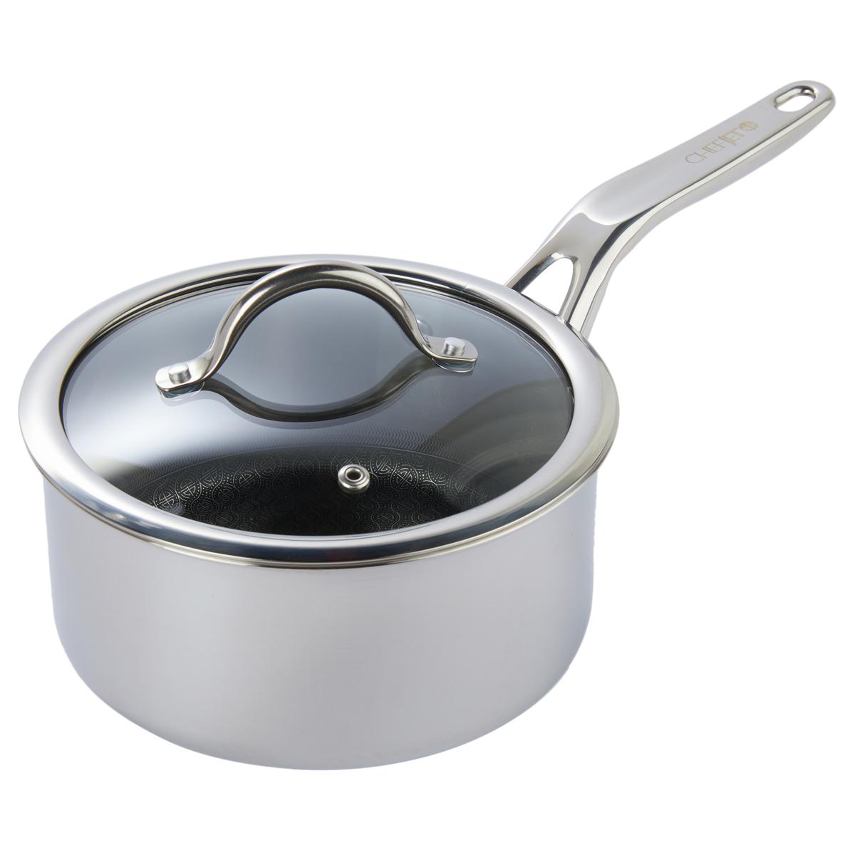 Chef Jet Tila 2-Quart Hybrid Nonstick Clad Stainless Steel Saucepan ...
