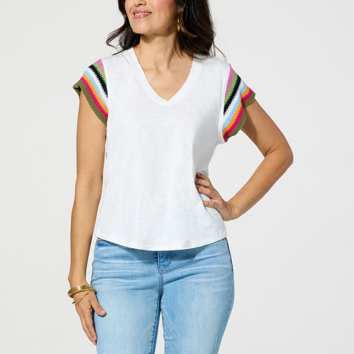 Crochet Cap Sleeve Top main image 1