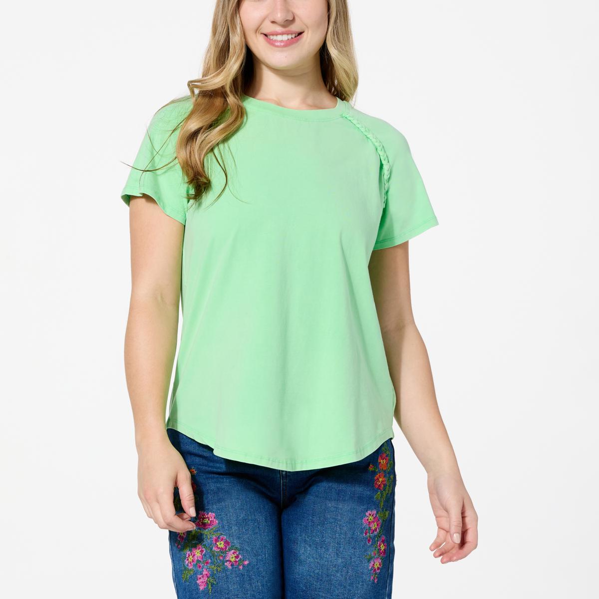 DG2 by Diane Gilman Snow Wash Cotton Jersey Knit Tee 22291720 HSN