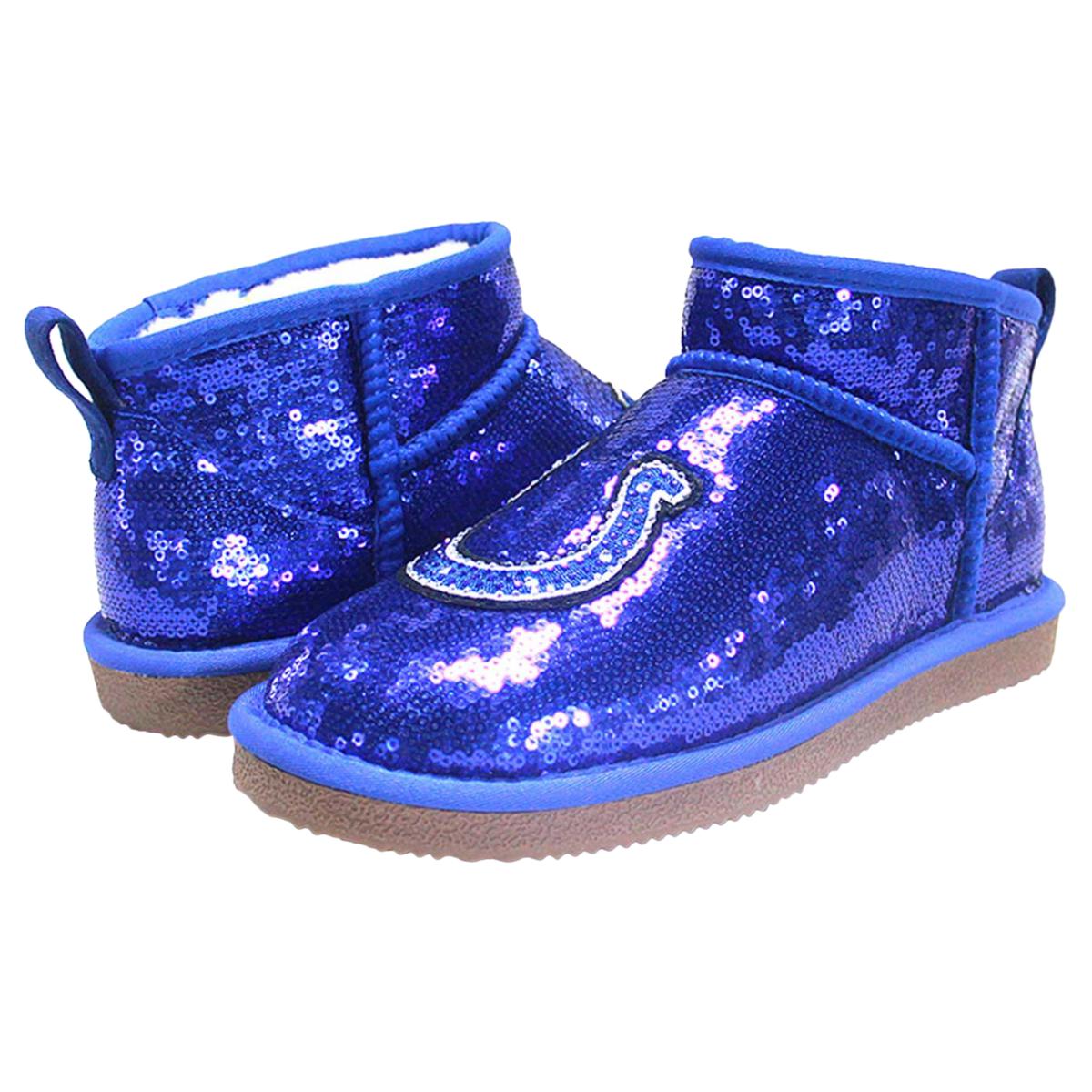 Officially Licensed NFL Sequin Faux Fur Lined Ankle Boot by Cucé Shoes