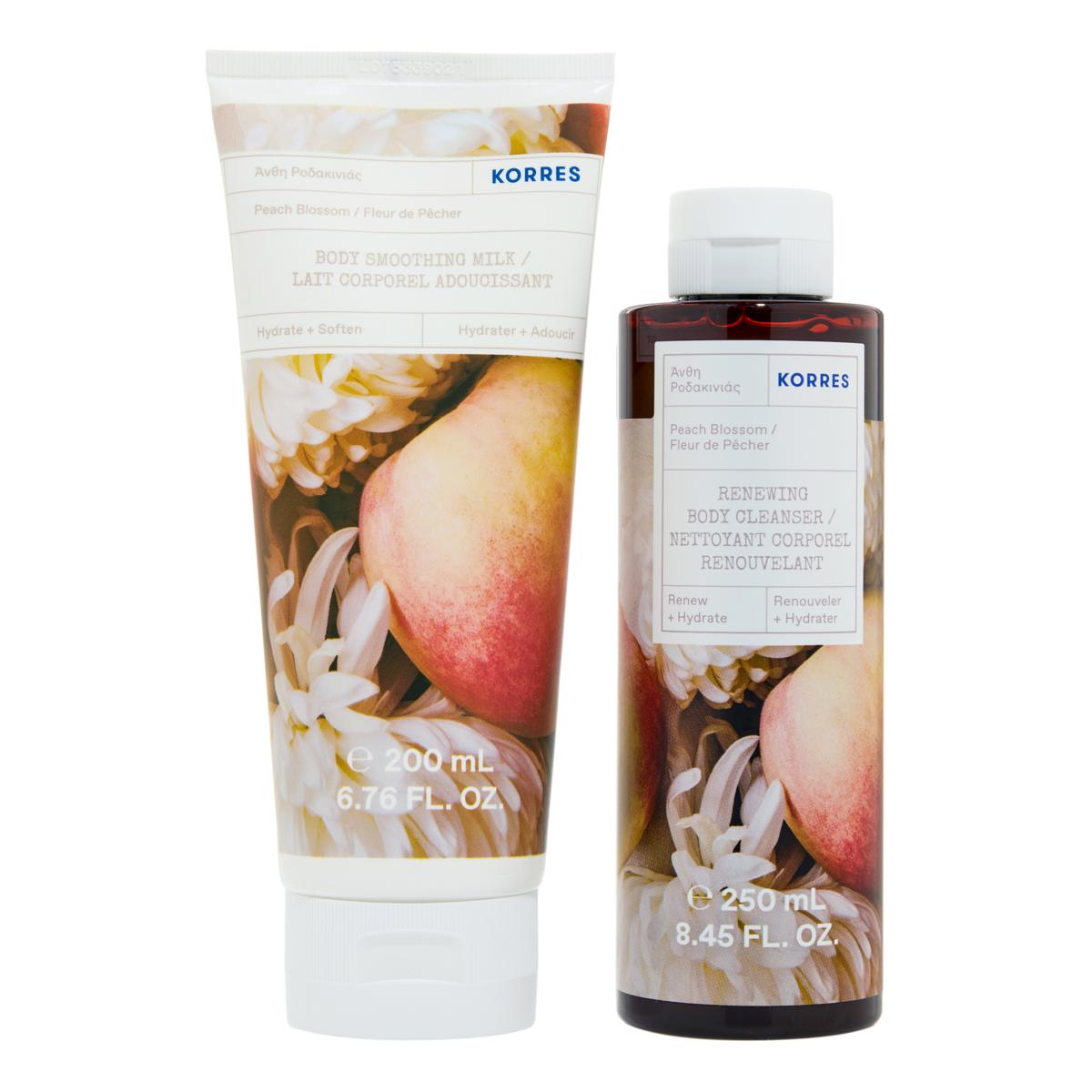 Korres Peach Blossom Shower Gel & Body Milk Set 22457068 HSN