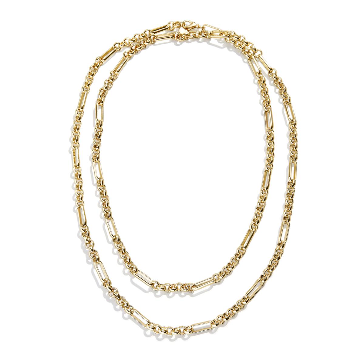 BAUBLEBAR 39" Goldtone FigaroLink Chain Necklace 22491014 HSN