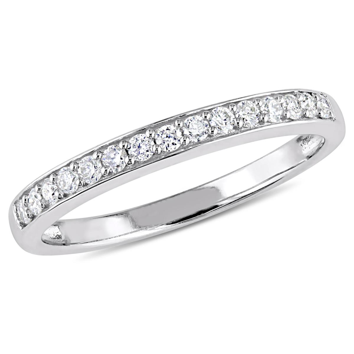 10K White Gold .015ct Diamond Wedding Band Ring 8657333