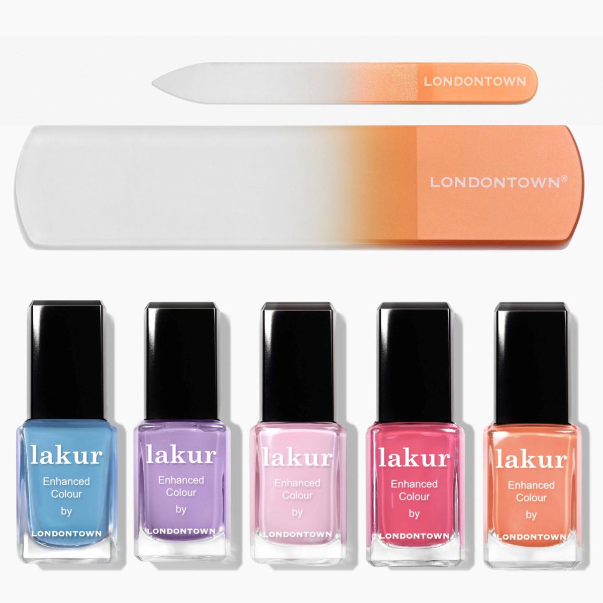 Londontown 7pc Hotel California Nail Set with Glass Nail & Foot Files