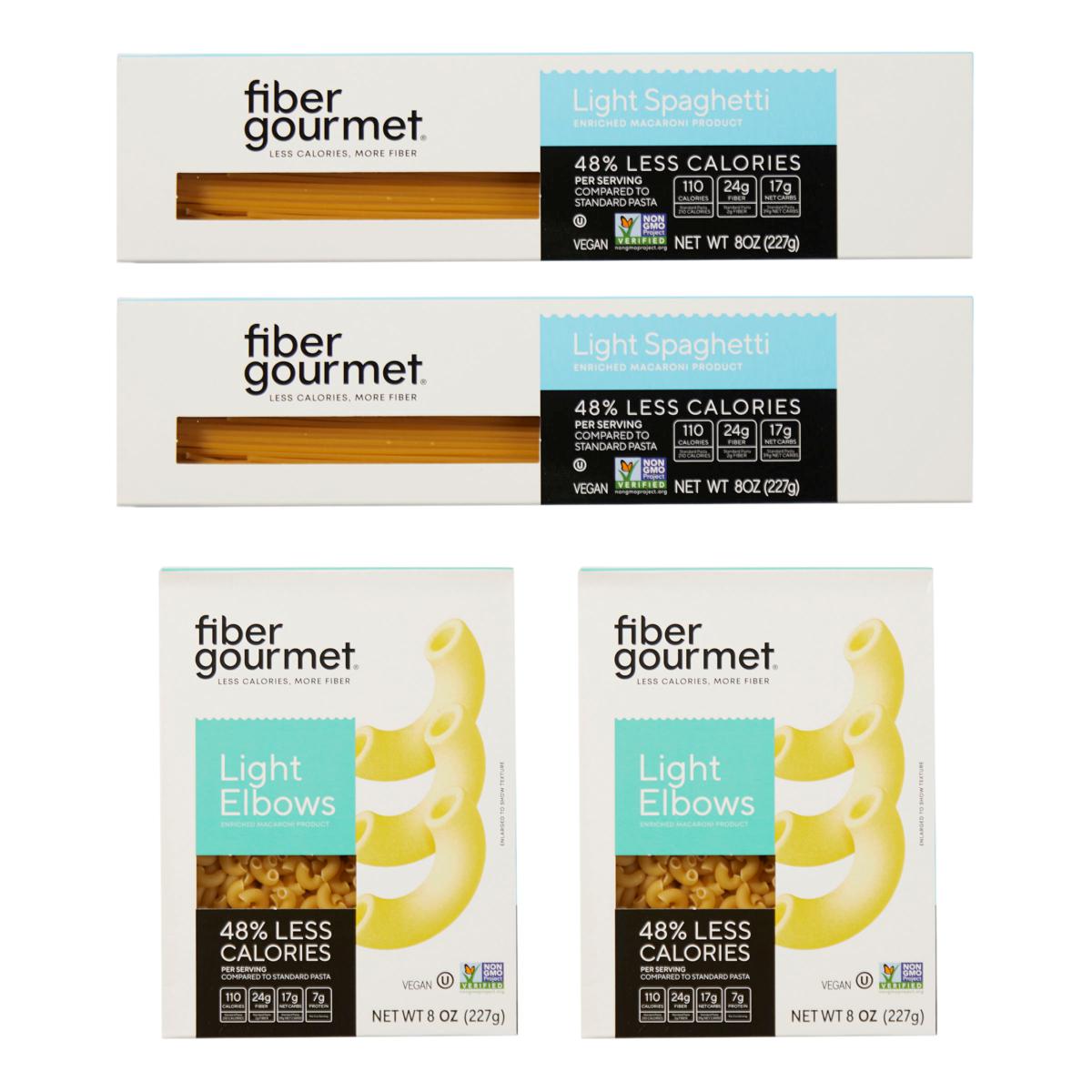 Fiber Gourmet 4Pack Spaghetti and Elbow Pasta Bundle 22711129 HSN
