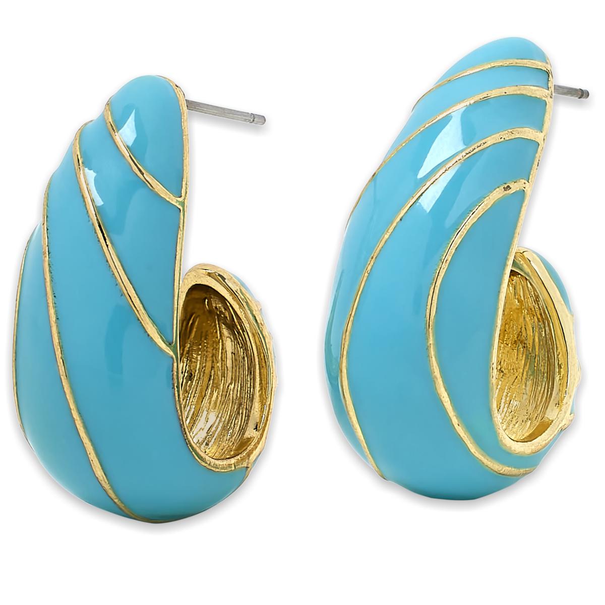 Heidi Daus Perfect Wave Enamel J-Hoop Earrings - 23101476 | HSN