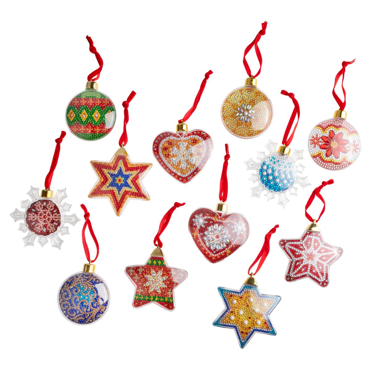 Craft Buddy Crystal Art Holiday Craft Bauble Ornaments Set of 12 ...