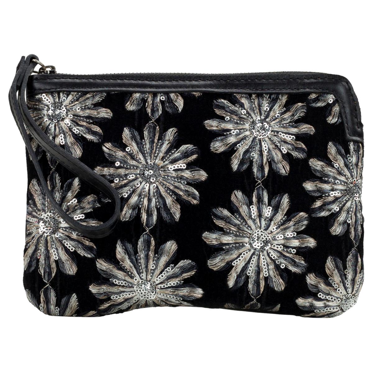 Wristlet Patricia Nash In Pelle Italia Con Diamanti, Piume E Perle: Eleganza Senza Tempo!