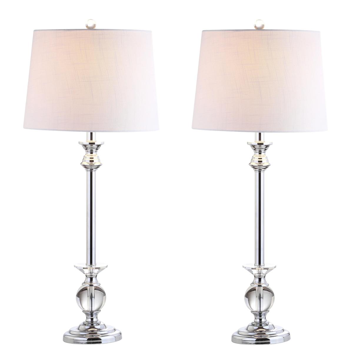 Jonathan Y Elizabeth 33" Crystal and Chrome LED Table Lamp 2pack