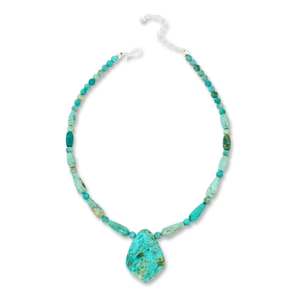 SS Malachite Chrysocolla Pendant - Crystal Vaults