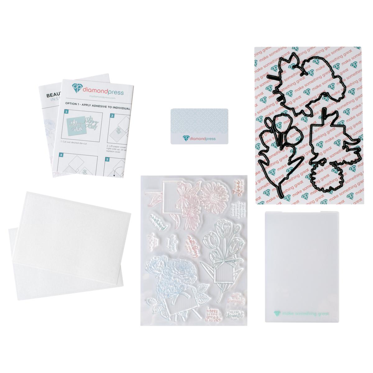 Diamond Press Beautiful Bouquets Stamp and Die Kit | HSN