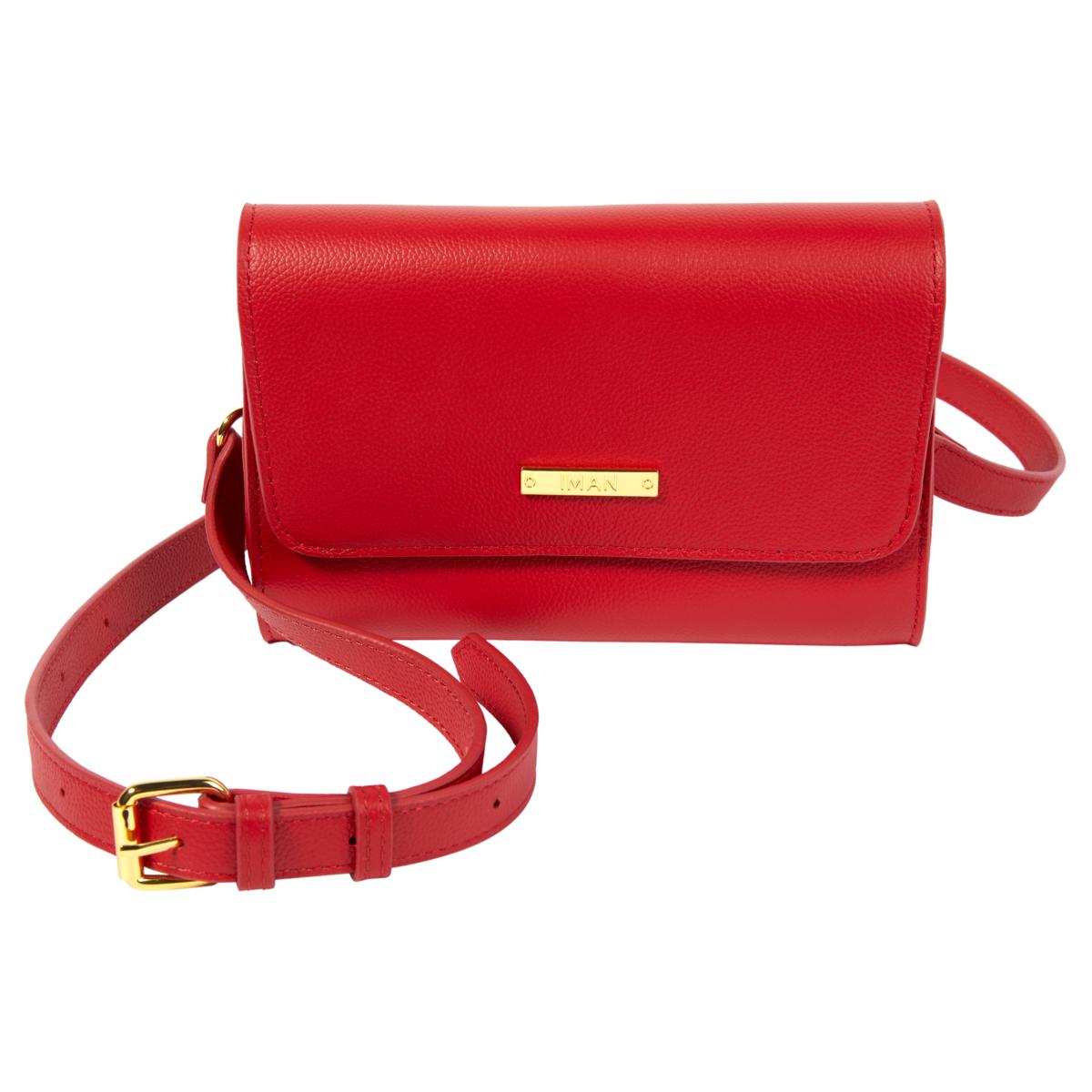 IMAN Global Chic Convertible Leather Belt Bag 23418678 HSN