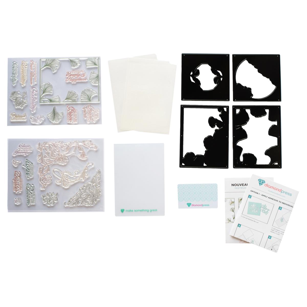 Diamond Press Nouveau Florals Stamp and Die Kit | HSN