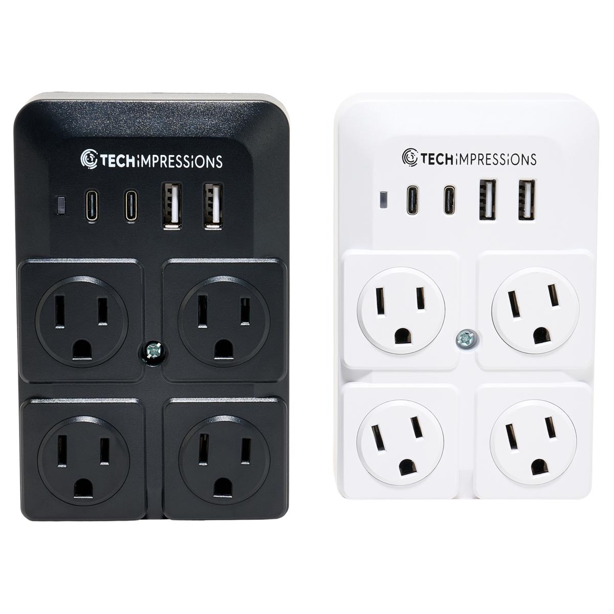 Tech Impressions 2 pack Surge Protectors with Rotating Outlets | HSN