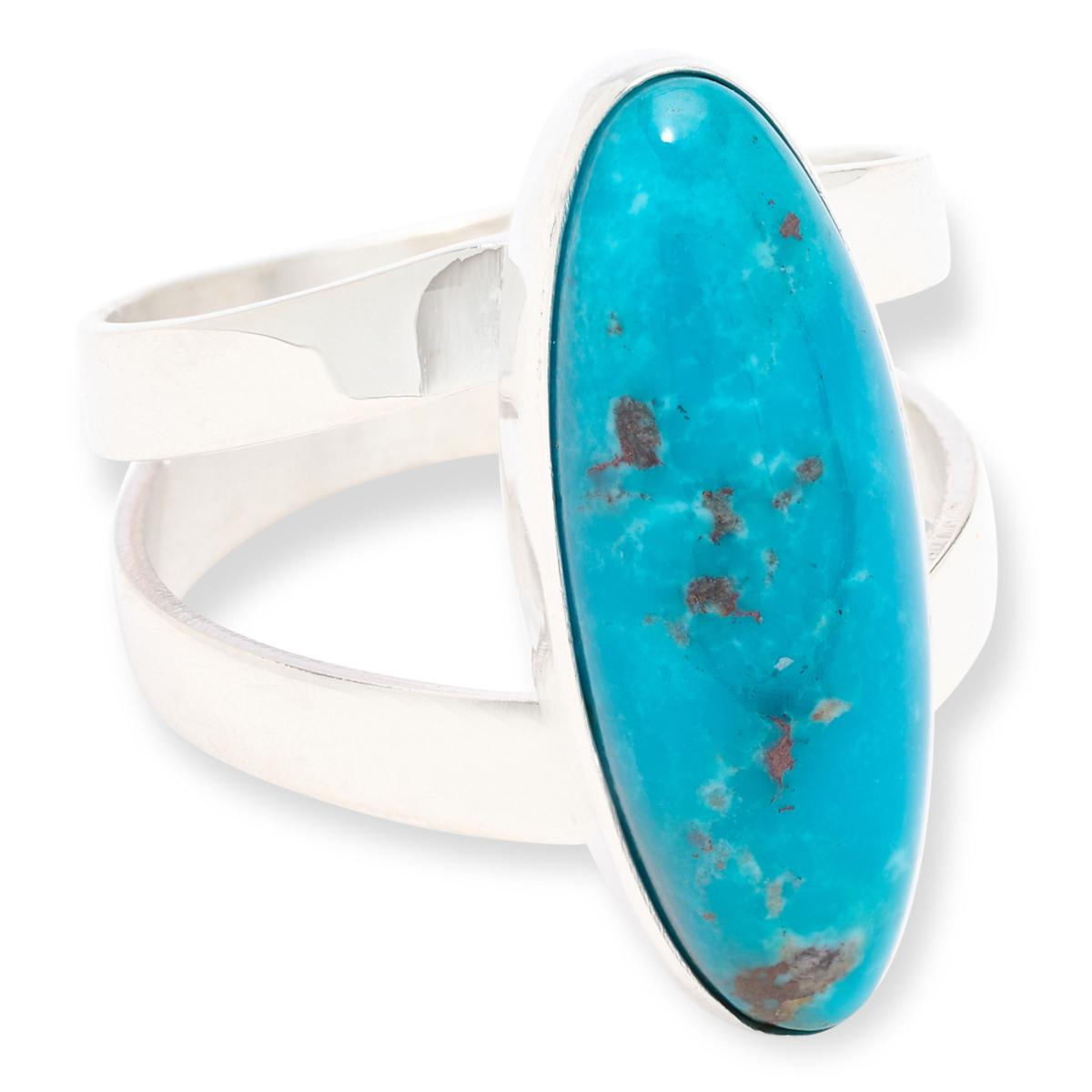 Jay King Sterling Silver Andean Blue Turquoise Elongated Oval Ring | HSN
