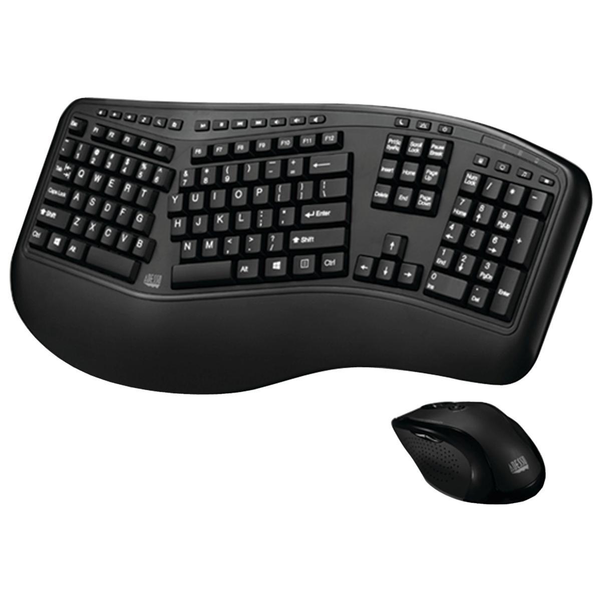 Adesso TruForm Media 1500 Wireless Ergonomic Keyboard and Laser Mouse