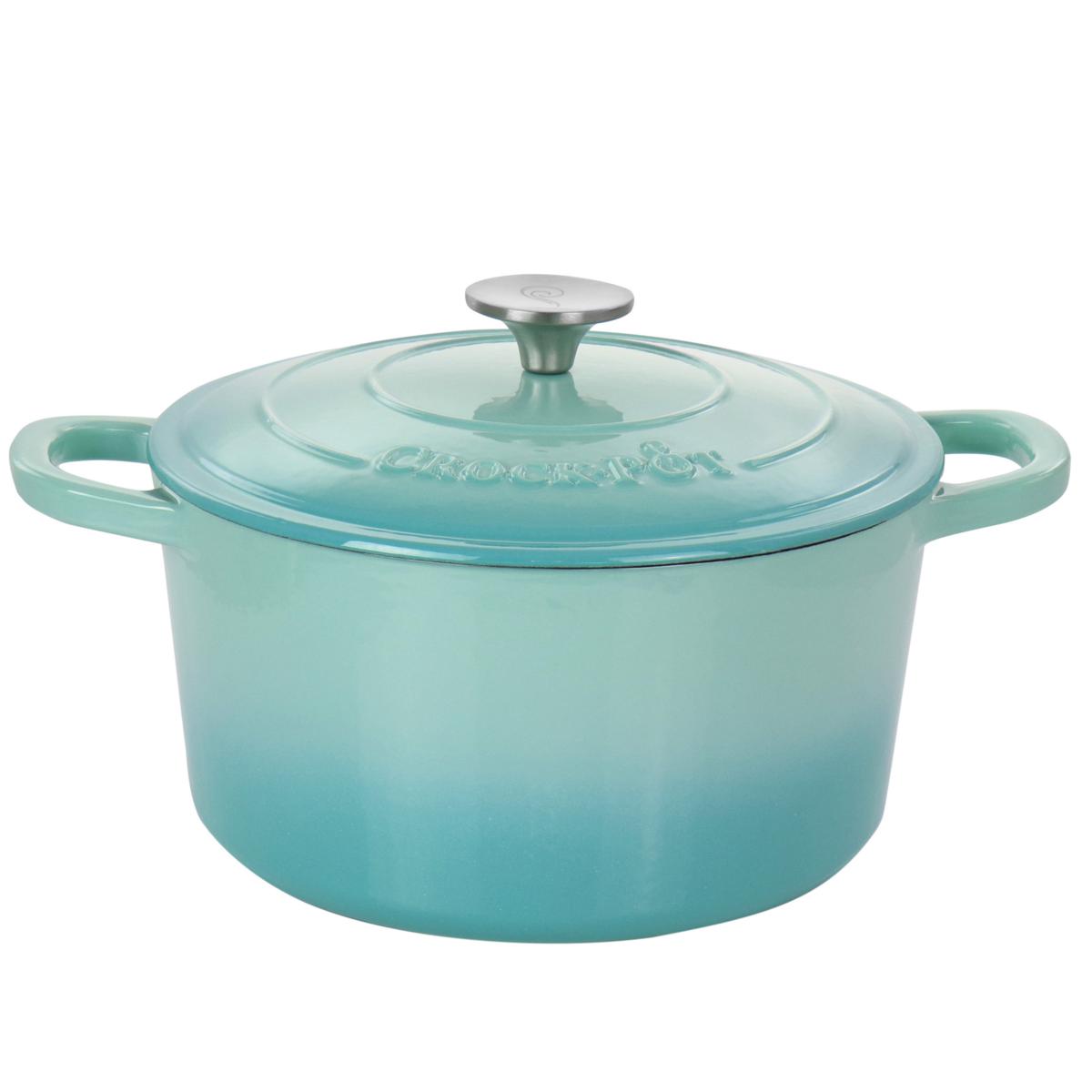 crock-pot-artisan-2-pc-5qt-enameled-cast-iron-dutch-oven-in-aqua-blue