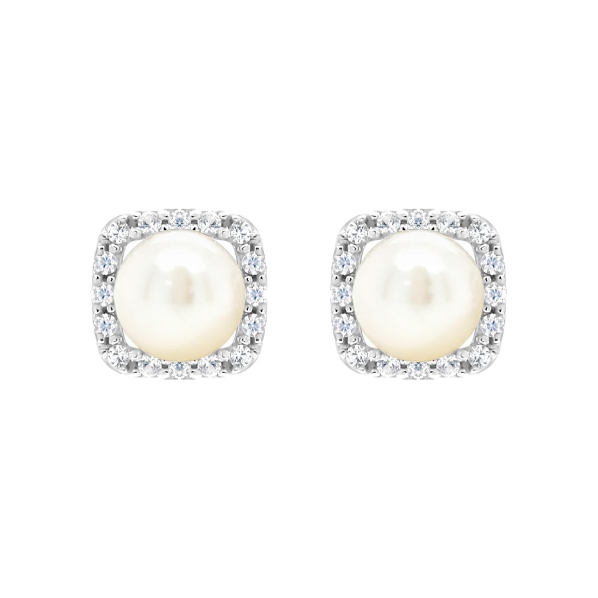 10K Yellow Gold Gem and Created White Sapphire 5mm Stud Earrings - 20019068 | HSN