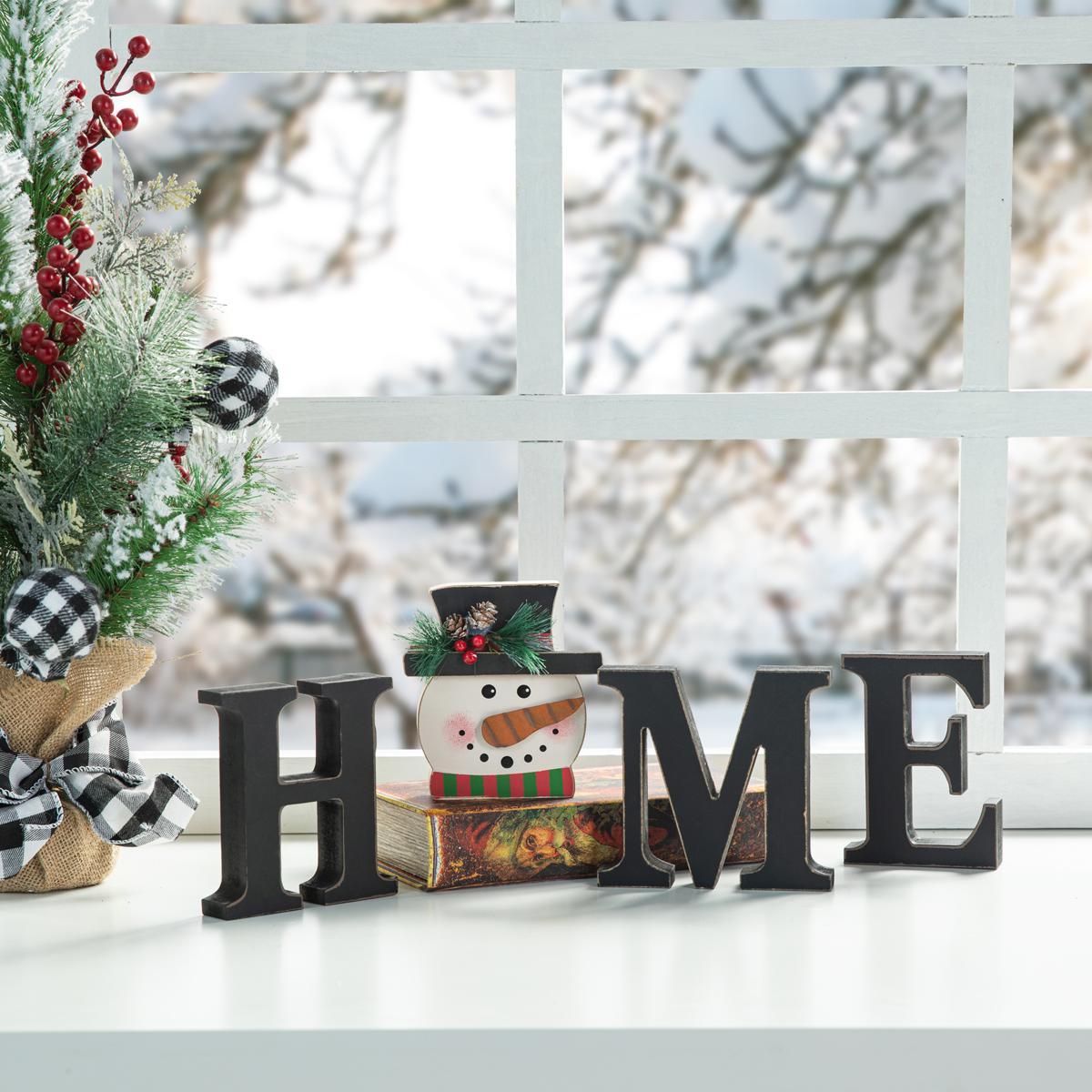 13-Piece Wooden Interchangeable HOME Tabletop Sign w/ Seasonal