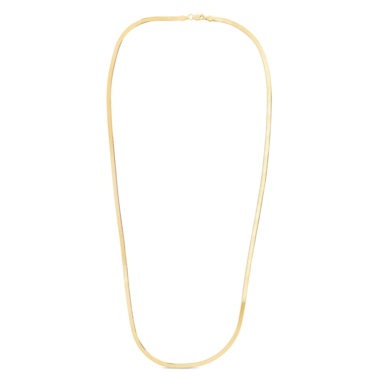 14K Gold Polished Beveled Herringbone Chain with Lobster Clasp - 21894295 | HSN