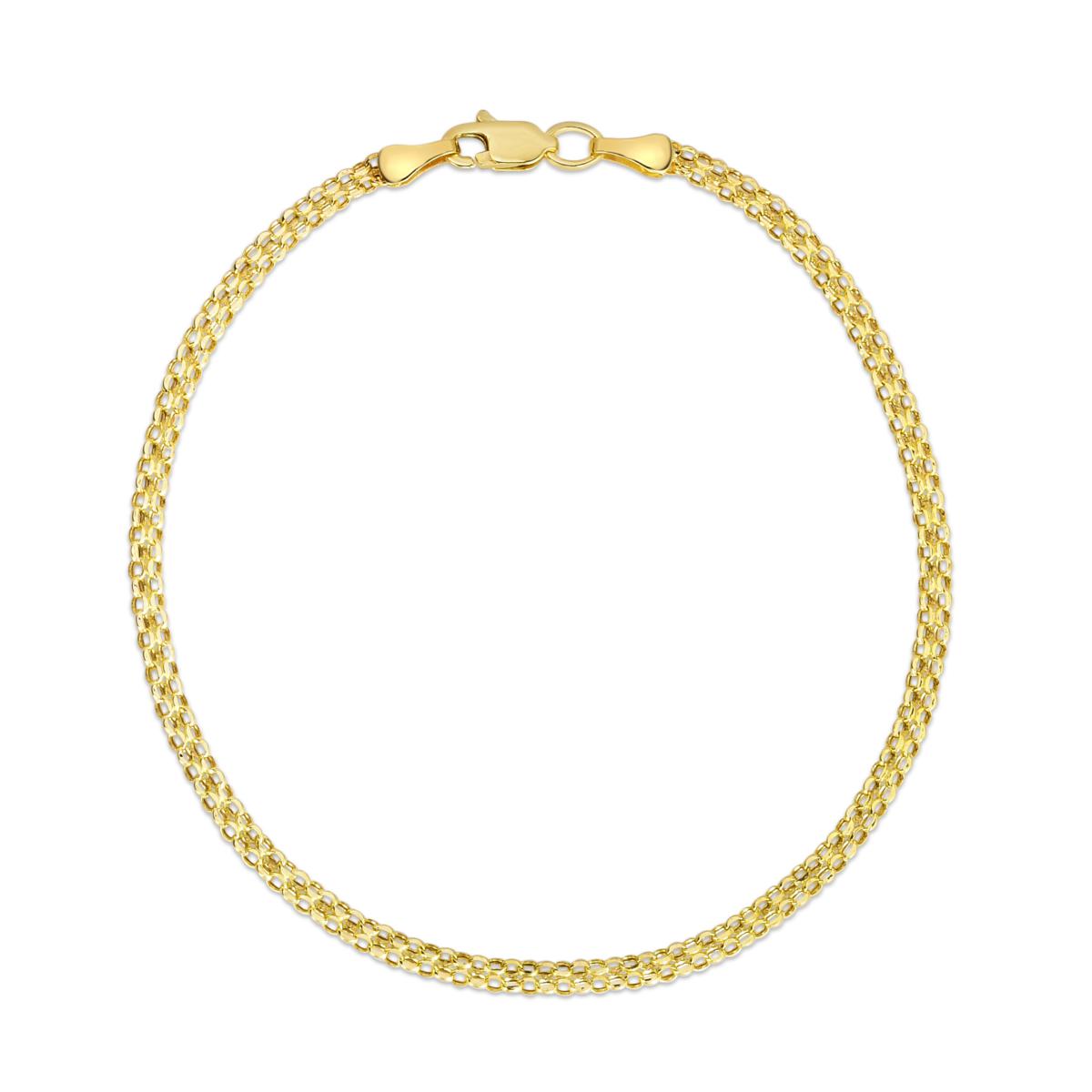 14K Yellow Gold 2-Row Chain Bismark 7-1/4