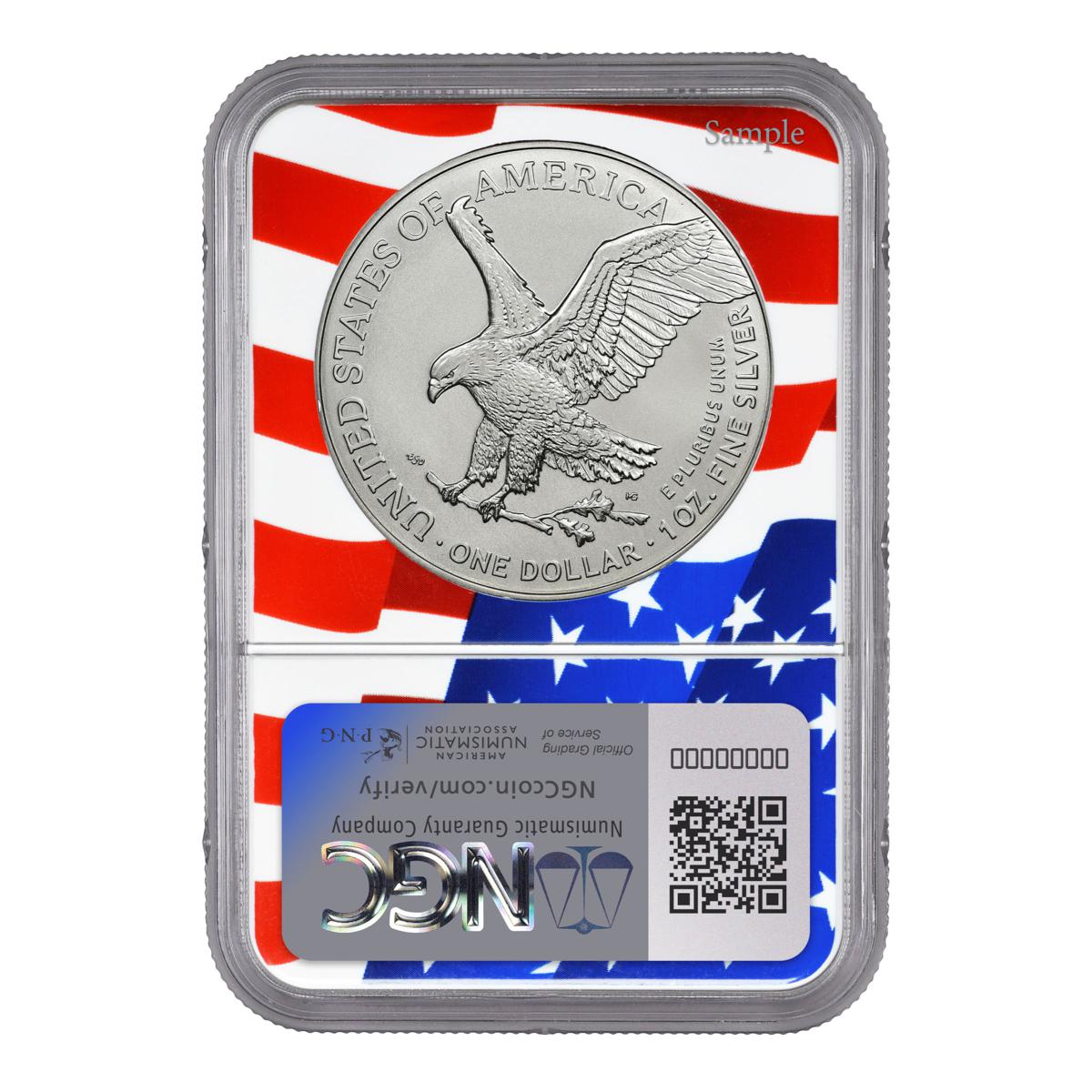 2025-W MS70 NGC Early Releases Silver Eagle with Flag Core