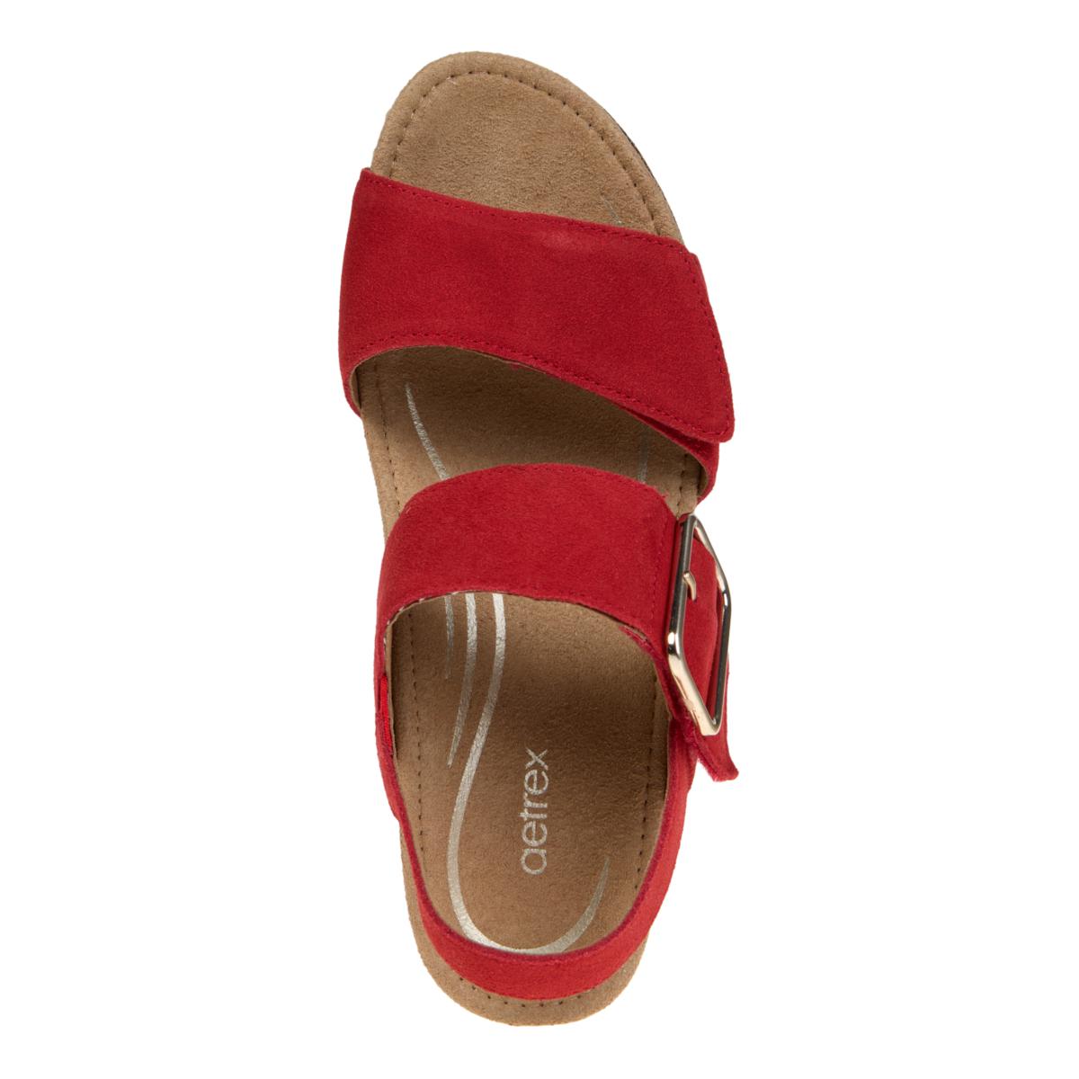 Aetrex® Avery Suede Espadrille Wedge Orthotic Sandal - 23449874 | HSN