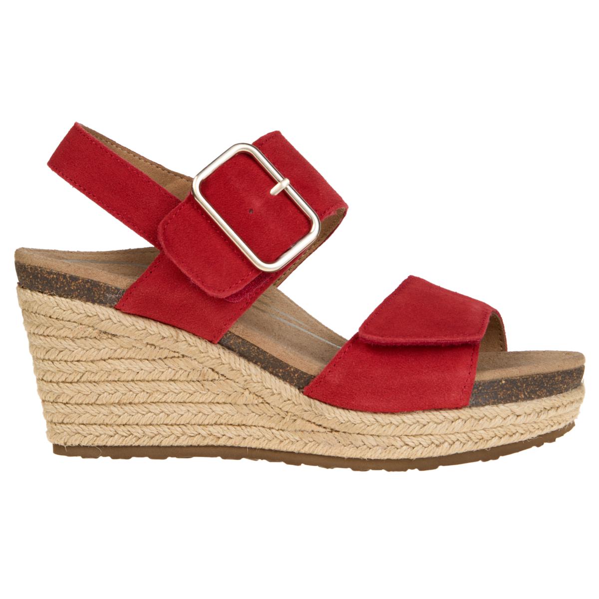 Aetrex® Avery Suede Espadrille Wedge Orthotic Sandal - 23449874 | HSN