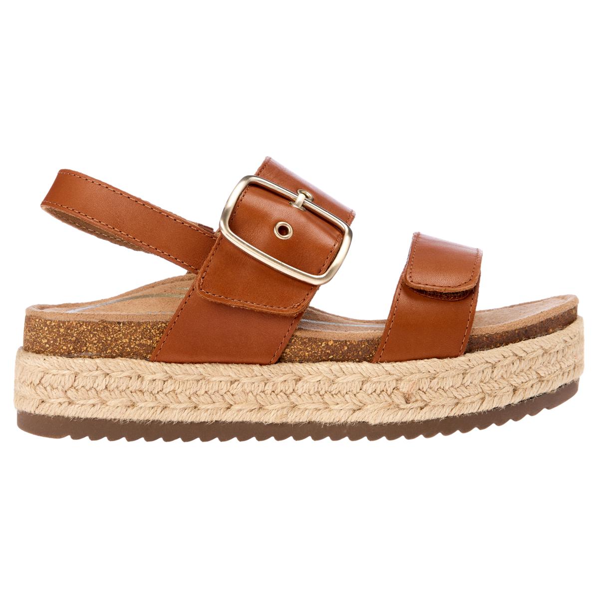 Aetrex® Vania Leather Arch Support Flatform Sandal