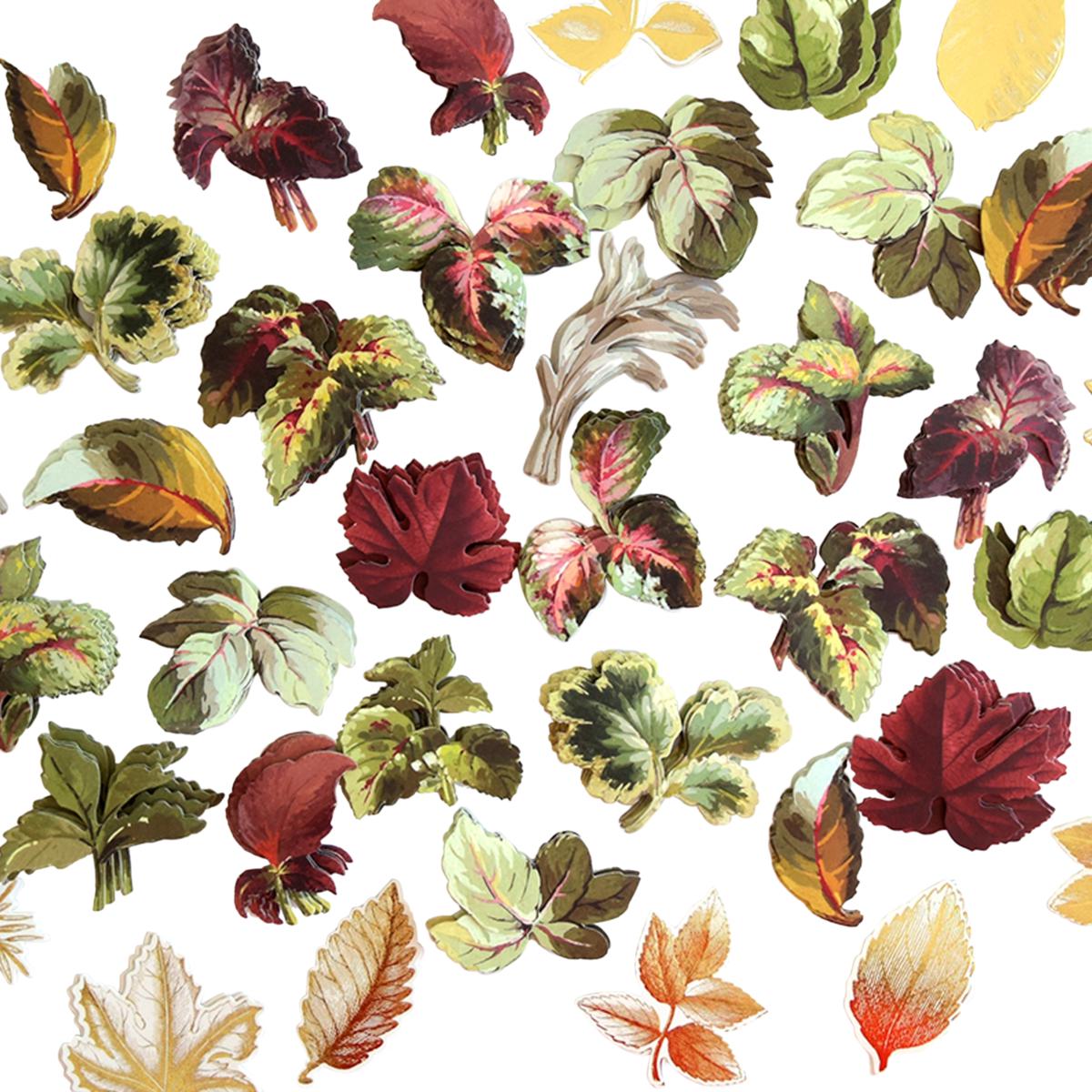 Green foliage sticker set - 6 sheets