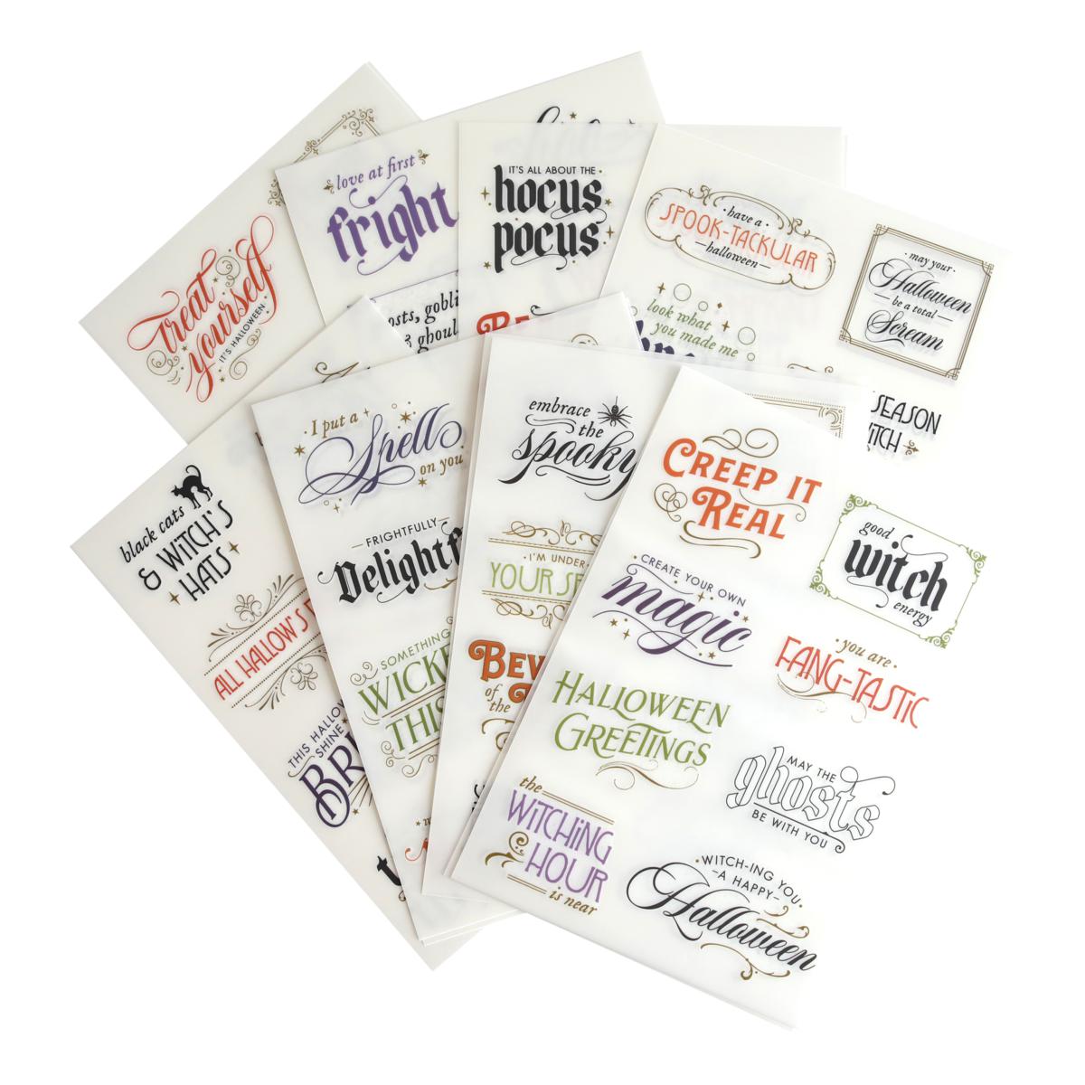 Anna Griffin® Spellbound Halloween & Fall Sentiment Rub-Ons Set of