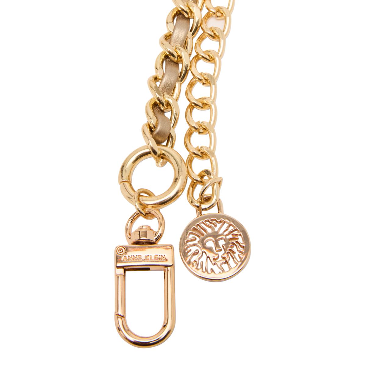 Anne Klein Faux Leather Interlaced Chain Belt | HSN